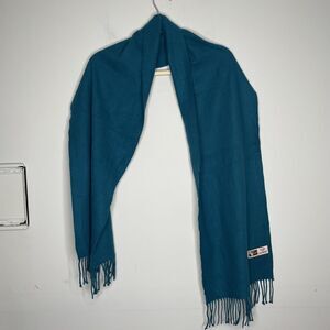 Kennedy Scotland Scarf Teal Cashmere Fringe Soft Wrap Shawl